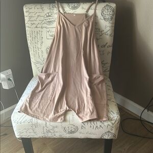 Beige Sleeveless Romper